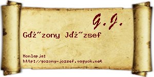 Gózony József névjegykártya