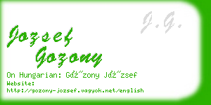 jozsef gozony business card